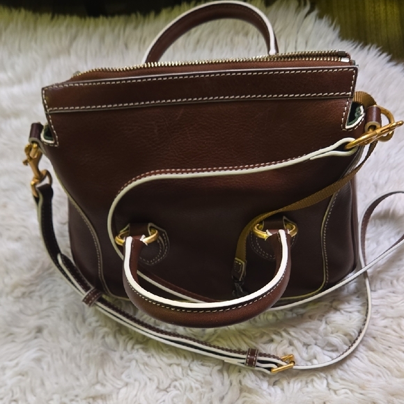 Dooney & Bourke Rich Brown Leather Satchel - Picture 3 of 3